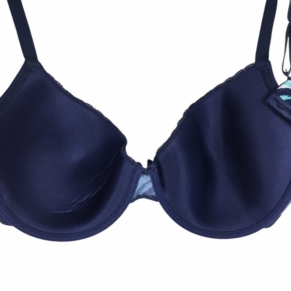 DREAMWEAR Bra Padded Underwire Animal Print Zebra Tiger Blue Size 40C - Picture 4 of 11